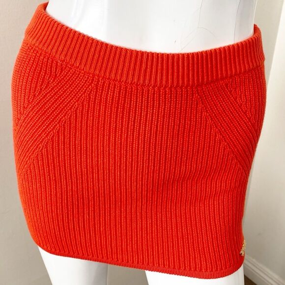 Ser.o.ya Brandi Ribbed Knit Sweater Mini Skirt in Blood Orange Revolve - Picture 2 of 7